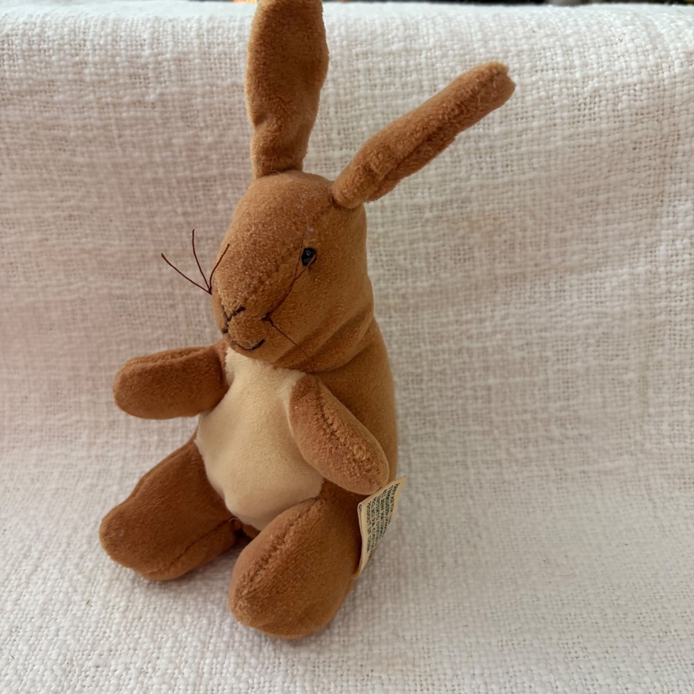 Mary Meyer Rabbit Ears Plush Brown Bunny Stuffed Animal Vintage Pocket Toy